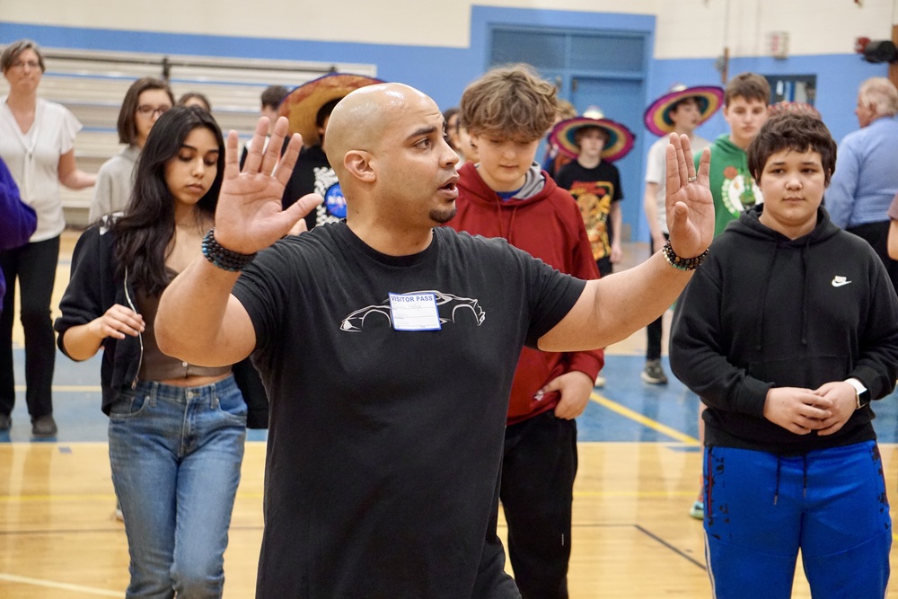 Learning Bachata At Gaudet Middle School